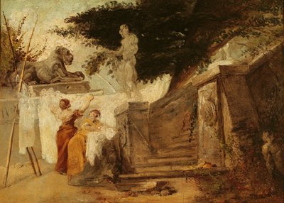 Washerwomen in a Garden by Hubert Robert